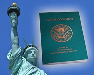 US Travel Document & the Statue of Liberty