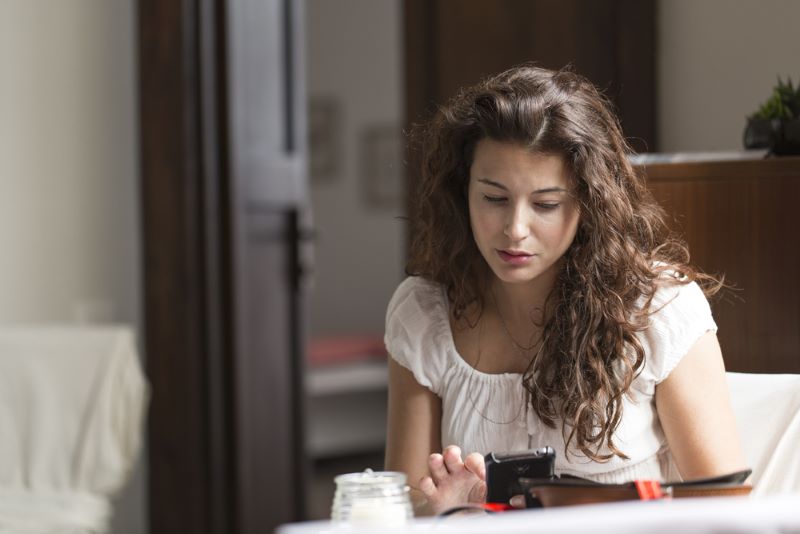 young woman on her phone